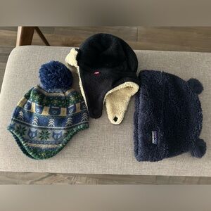 Cozy Kids Winter Hat Set - Blue, Green, Black up to 24 months